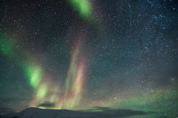 Aurora Borealis with clearn star-filled sky